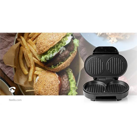 Appareil à Hamburger électrique 1000W 10.5Cm Revêtement anti adhésif NEDIS - Image 7