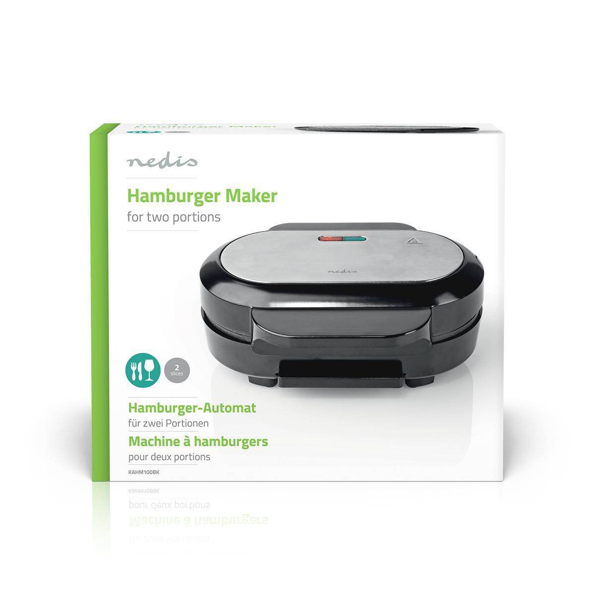 Appareil à Hamburger électrique 1000W 10.5Cm Revêtement anti adhésif NEDIS - Image 6