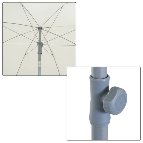Outsunny - Parasol inclinable octogonal jardin/plage Ø2m sac transport inclus métal/polyester crème - Outsunny - Image 8