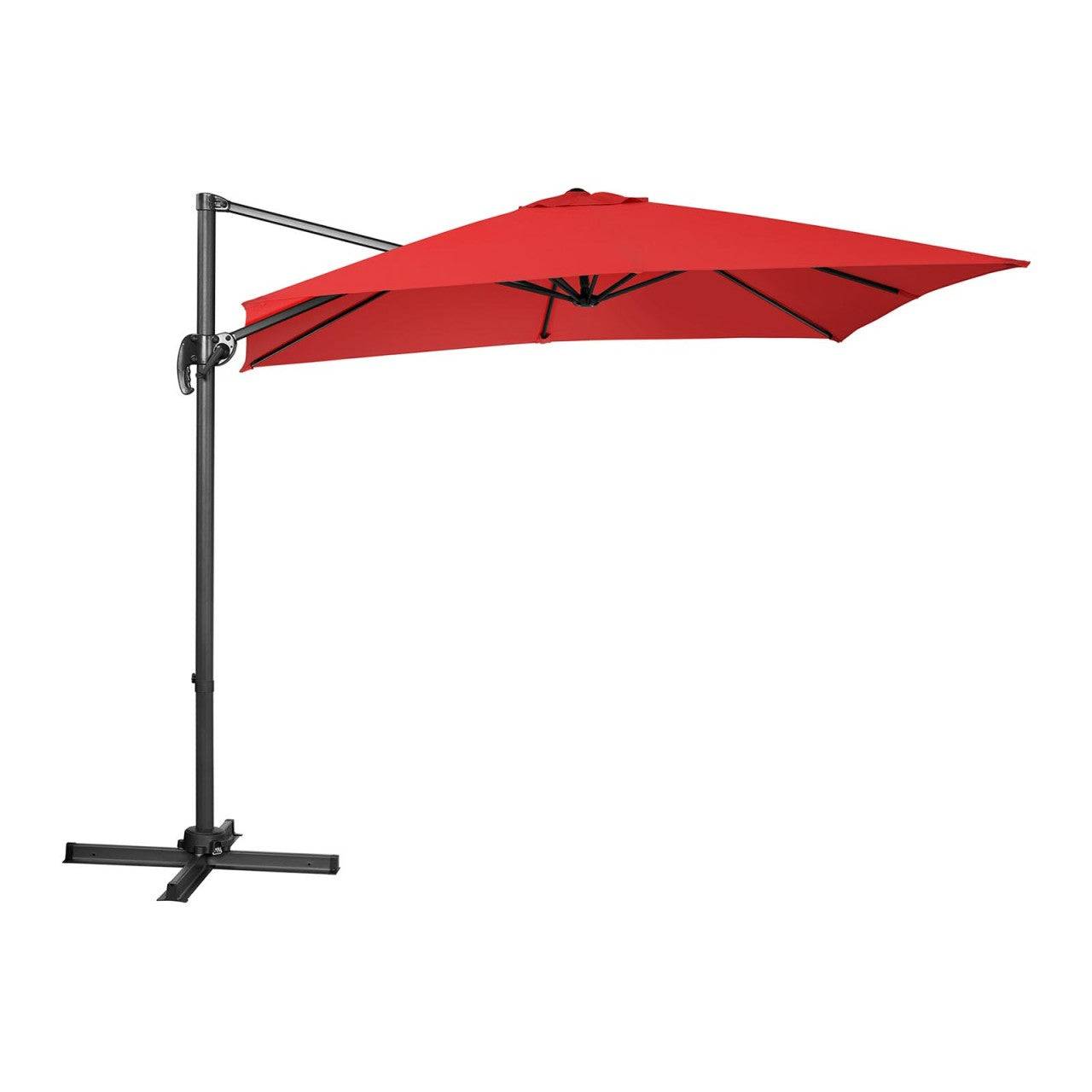 Helloshop26 - Parasol de jardin meuble abri terrasse carré 250 x 250 cm pivotant rouge - Image 2