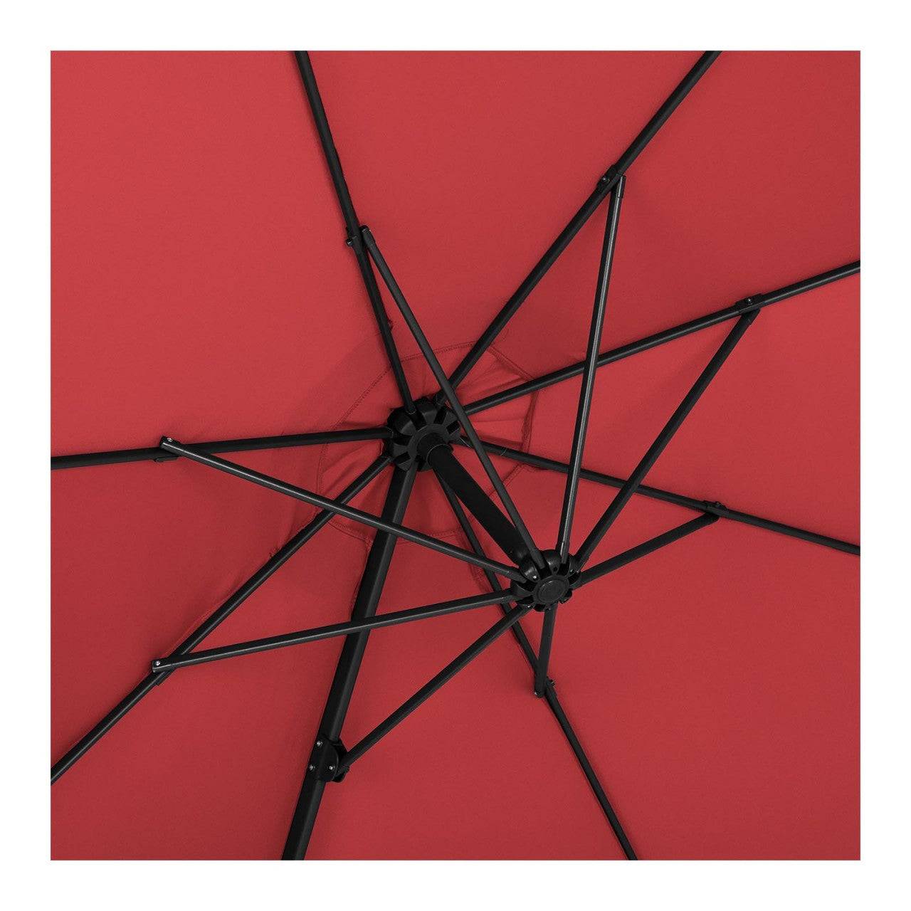 Helloshop26 - Parasol de jardin meuble abri terrasse carré 250 x 250 cm pivotant rouge - Image 4