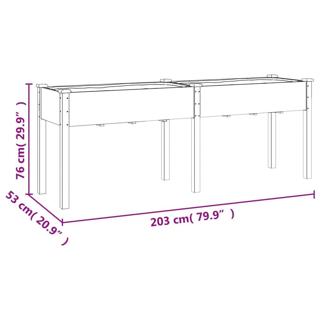 Vidaxl - Jardinière avec doublure marron 203x53x76 cm bois massif sapin vidaXL 364240 - Image 3