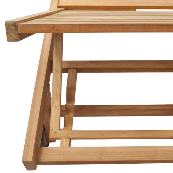 Ensemble bain de soleil pliant en teck avec table d'appoint LOMBOK - HAPPY GARDEN - Image 9