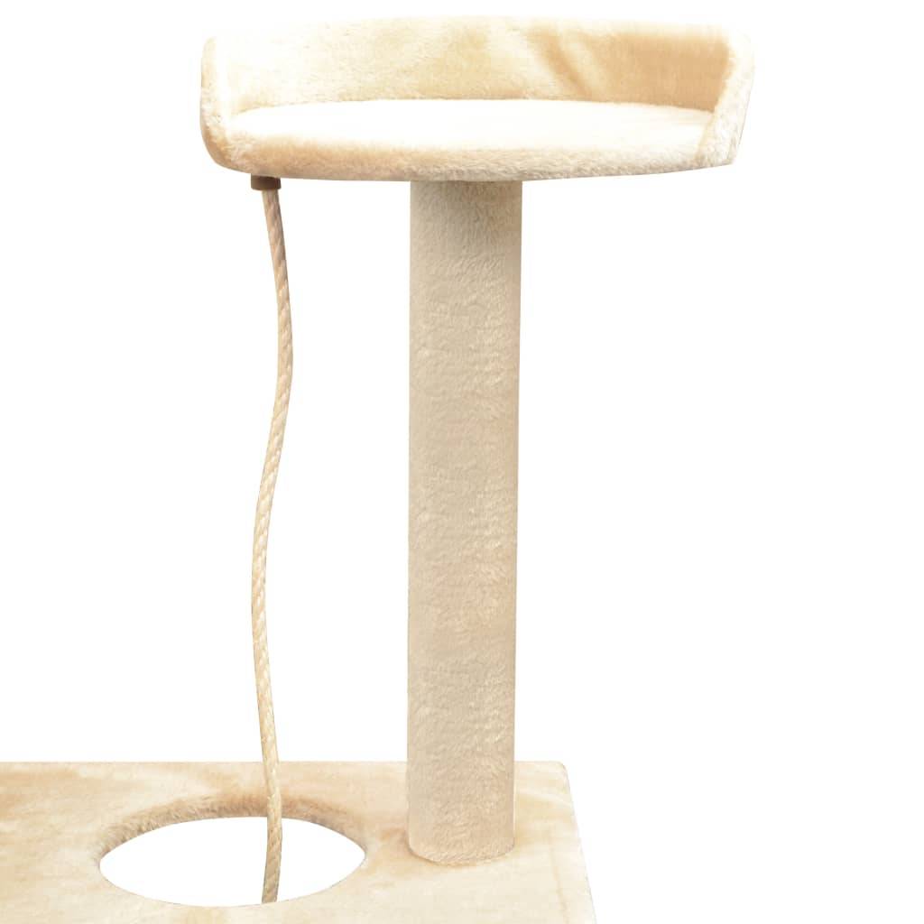 Grand arbre à chat 150 cm avec hamac griffoir sisal et échelle Beige – ComfortXL Pet Living - Image 4