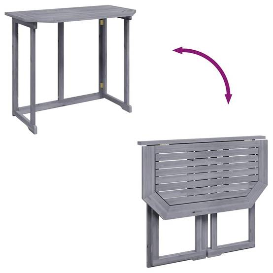 Table pliable de balcon Bois d'acacia massif 90 x 50 x 74 cm - PANGIVO - Image 6