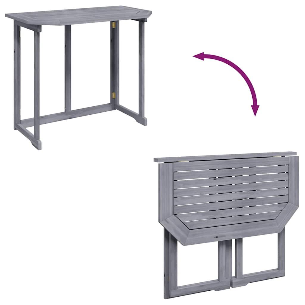 Table pliable de balcon Bois d'acacia massif 90 x 50 x 74 cm - PANGIVO - Image 6