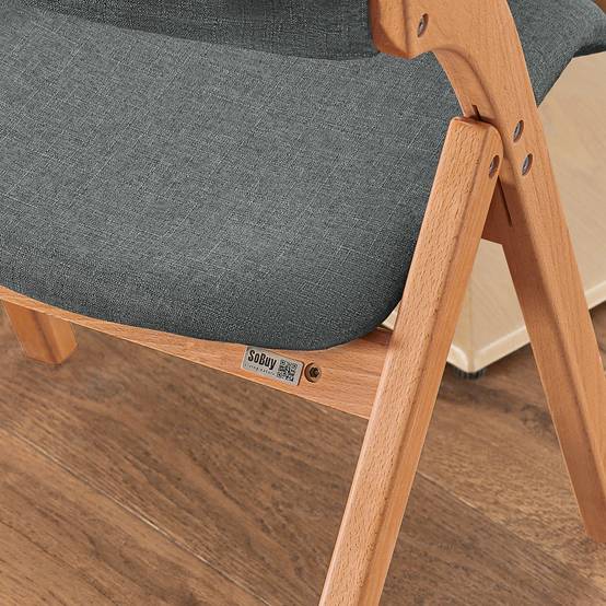 SoBuy Chaise Pliante Rembourrée Ergonomique - Bureau et Cuisine Compacte pour Petits Espaces, Gris Foncé, Modèle FST92-SG - Image 7