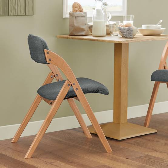 SoBuy Chaise Pliante Rembourrée Ergonomique - Bureau et Cuisine Compacte pour Petits Espaces, Gris Foncé, Modèle FST92-SG - Image 10