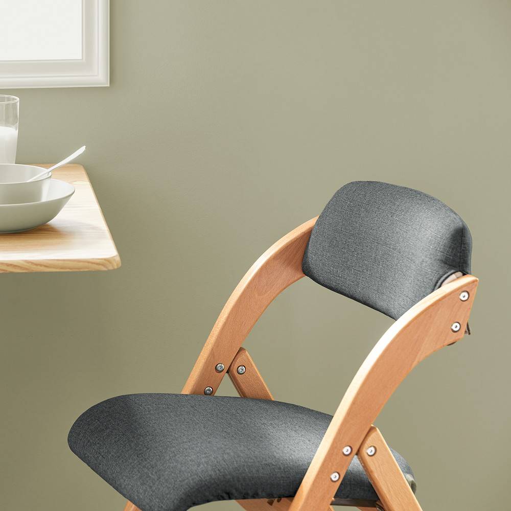 SoBuy Chaise Pliante Rembourrée Ergonomique - Bureau et Cuisine Compacte pour Petits Espaces, Gris Foncé, Modèle FST92-SG - Image 5
