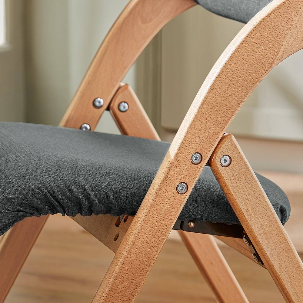 SoBuy Chaise Pliante Rembourrée Ergonomique - Bureau et Cuisine Compacte pour Petits Espaces, Gris Foncé, Modèle FST92-SG - Image 6