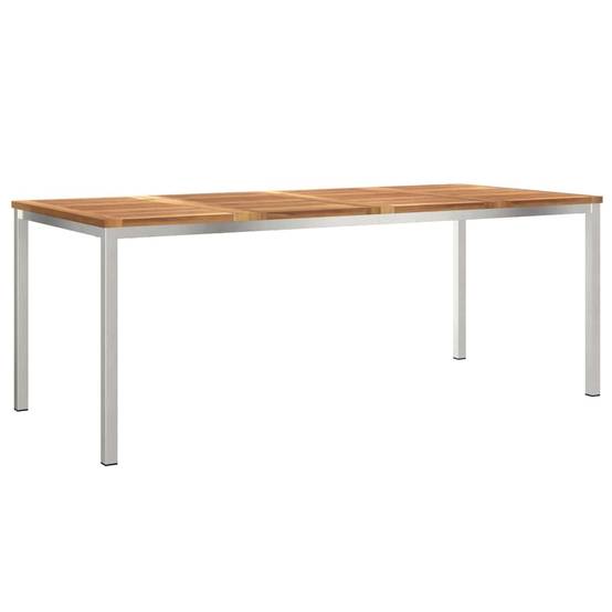 Ensemble de repas extérieur 7 pcs Bois de Teck Massif Marron 200 x 90 x 75 cm - PANGIVO - Image 5