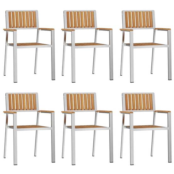 Ensemble de repas extérieur 7 pcs Bois de Teck Massif Marron 200 x 90 x 75 cm - PANGIVO - Image 6