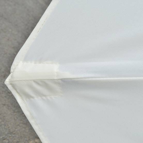 Parasol double avec 48 lumières LED, 4,5 x 2,65 m, manivelle, protection solaire pour terrasse, jardin, piscine, crème - Image 10