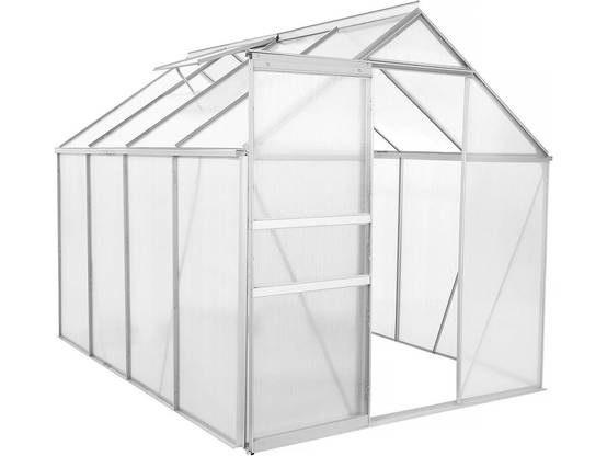Habitat Et Jardin - Serre Jardin Polycarbonate 250 X 190 X 195 Cm "basilic" - 4,75 M² - Gris -habitat Et Jardin - Image 1