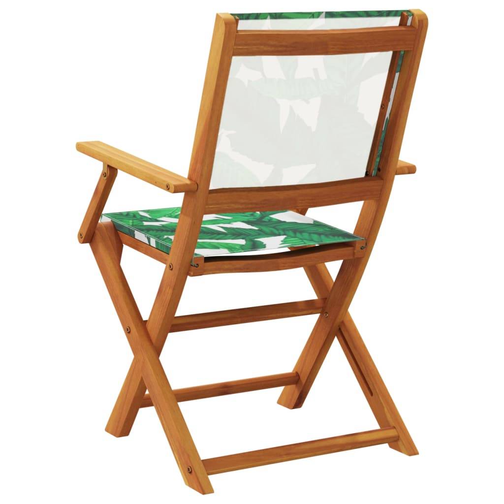 Maison Chic - Lot de 4 Chaise pliante de jardin - Chaises d'extérieur - Chaises de jardin pliables vert tissu et bois massif-JU12479 - Image 6