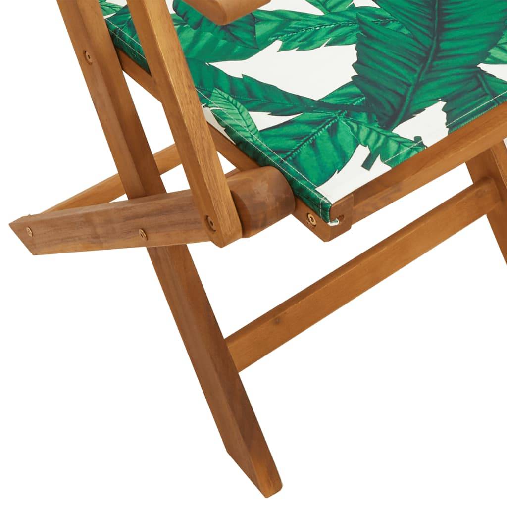 Maison Chic - Lot de 4 Chaise pliante de jardin - Chaises d'extérieur - Chaises de jardin pliables vert tissu et bois massif-JU12479 - Image 8