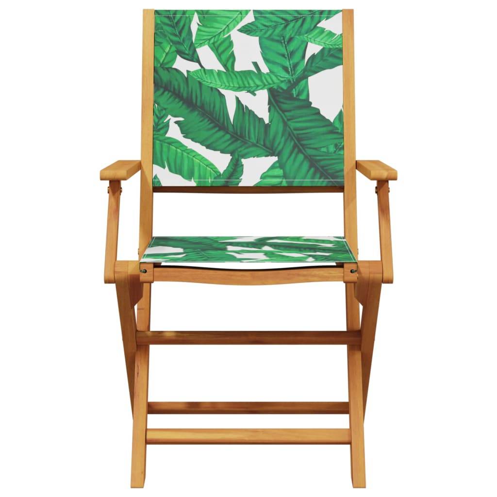 Maison Chic - Lot de 4 Chaise pliante de jardin - Chaises d'extérieur - Chaises de jardin pliables vert tissu et bois massif-JU12479 - Image 4