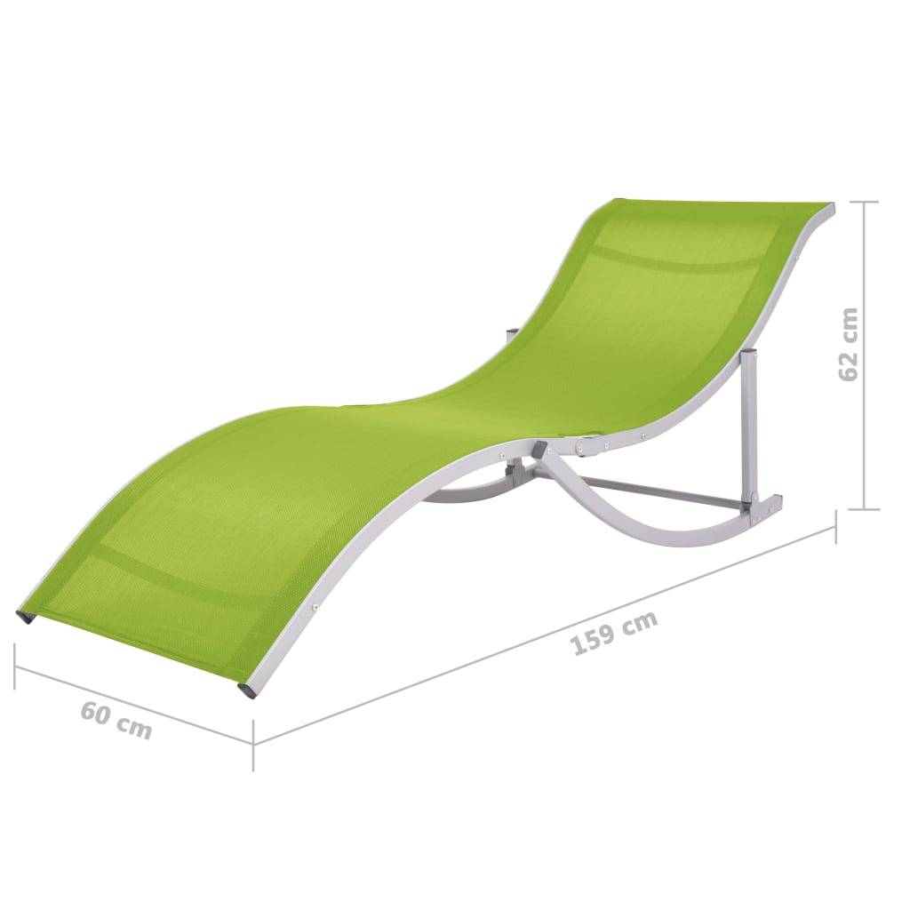 Helloshop26 - Lot de deux chaises longues pliables textilène vert - Image 7
