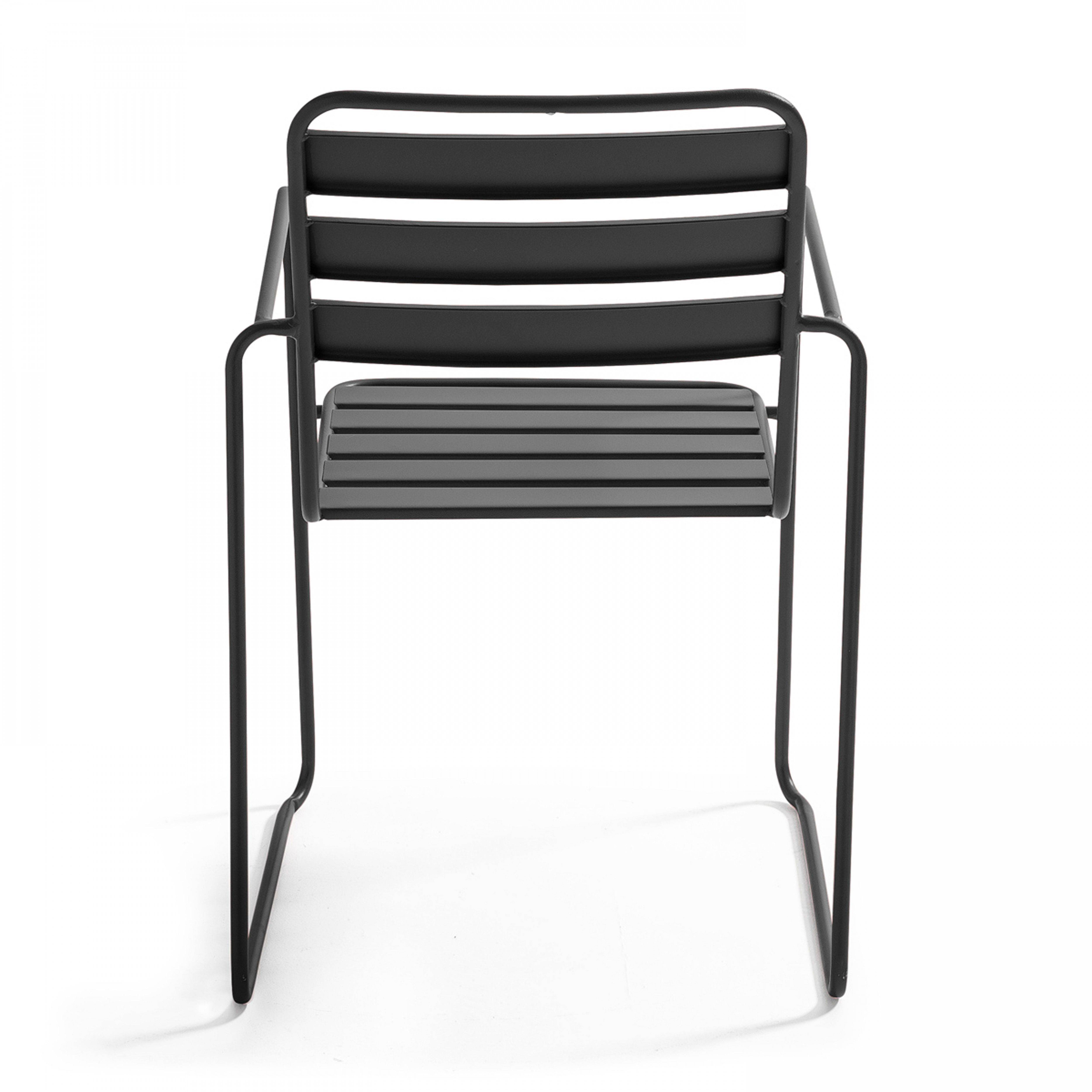 Oviala - Fauteuil de jardin en acier anthracite Touquet - Oviala - Image 4
