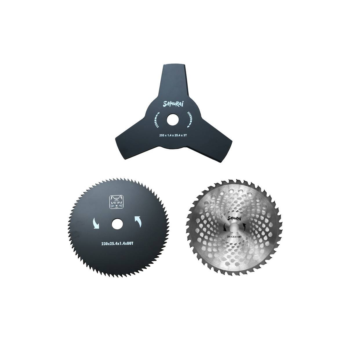 Pack Débroussailleuse 3 disques 3 / 40 / 80 dents alésage Ø25.4mm - Image 1