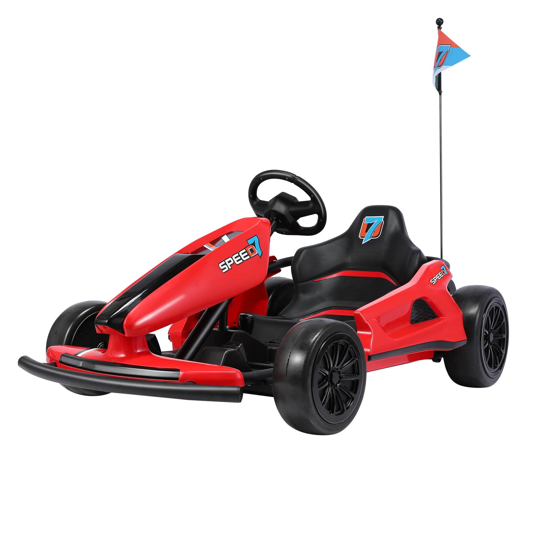 0 - Kart électrique pour enfants, 12 V, vitesse 3-5 km/h - Offre une expérience de conduite sportive et sûre pour les enfants (rouge) - Image 1