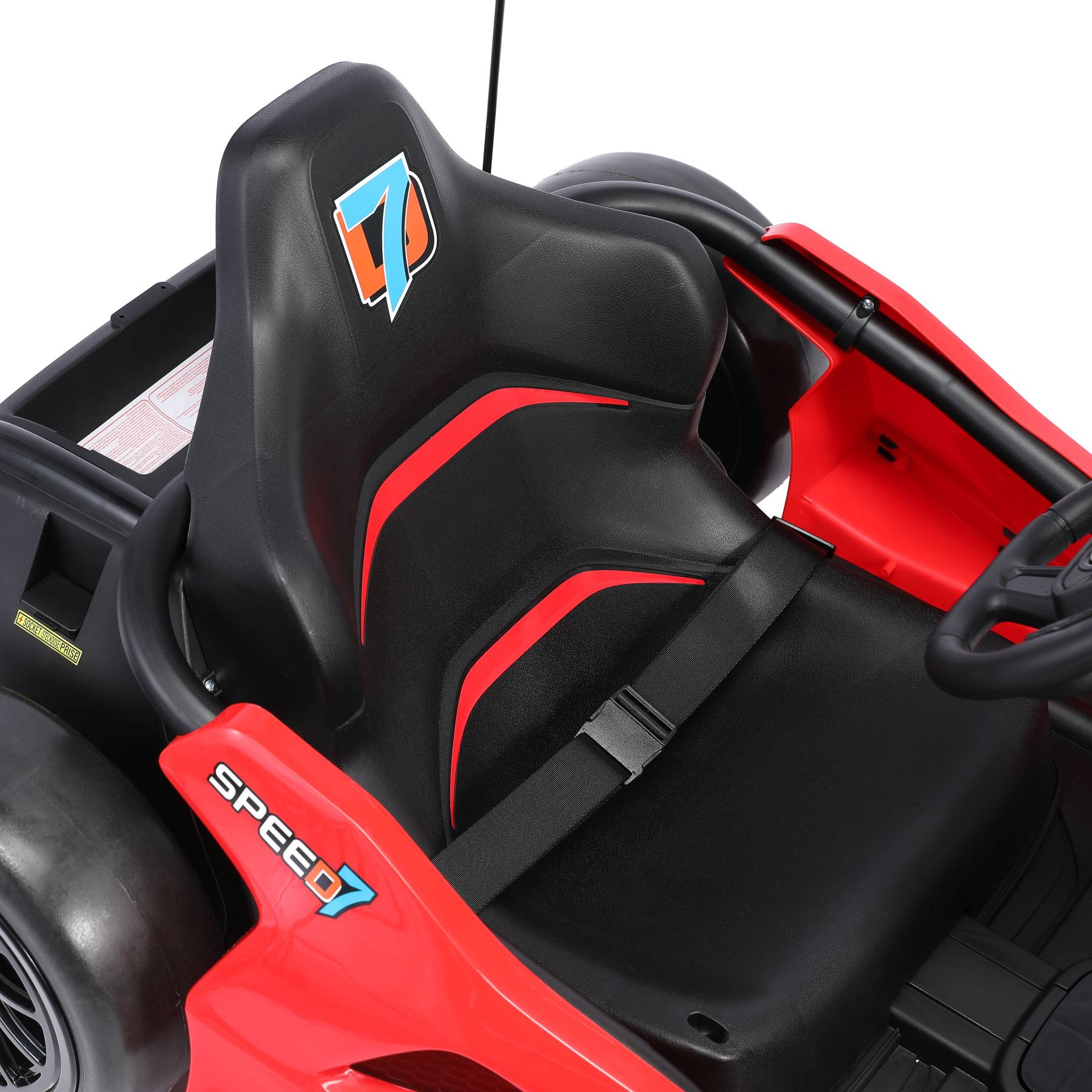 0 - Kart électrique pour enfants, 12 V, vitesse 3-5 km/h - Offre une expérience de conduite sportive et sûre pour les enfants (rouge) - Image 2