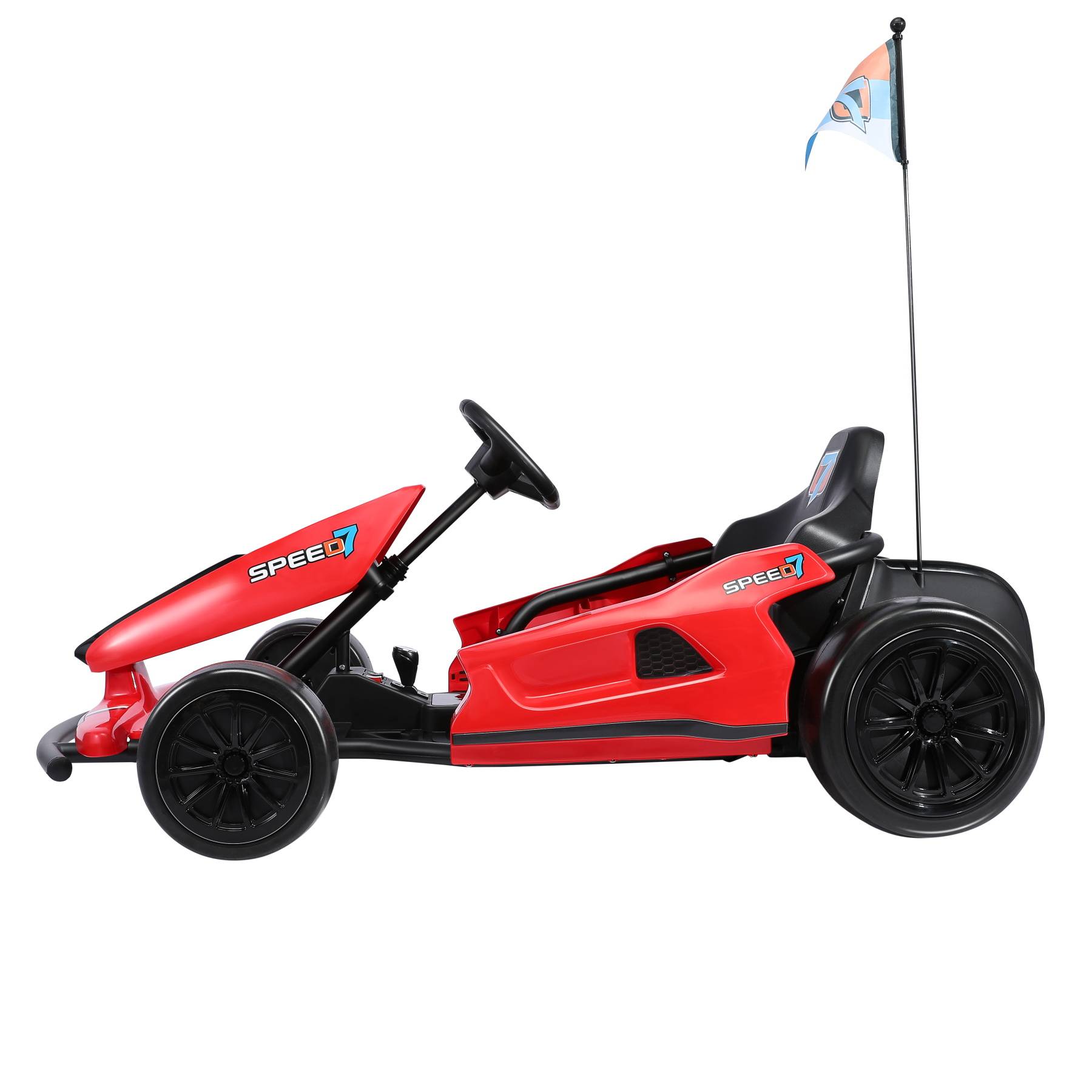 0 - Kart électrique pour enfants, 12 V, vitesse 3-5 km/h - Offre une expérience de conduite sportive et sûre pour les enfants (rouge) - Image 5
