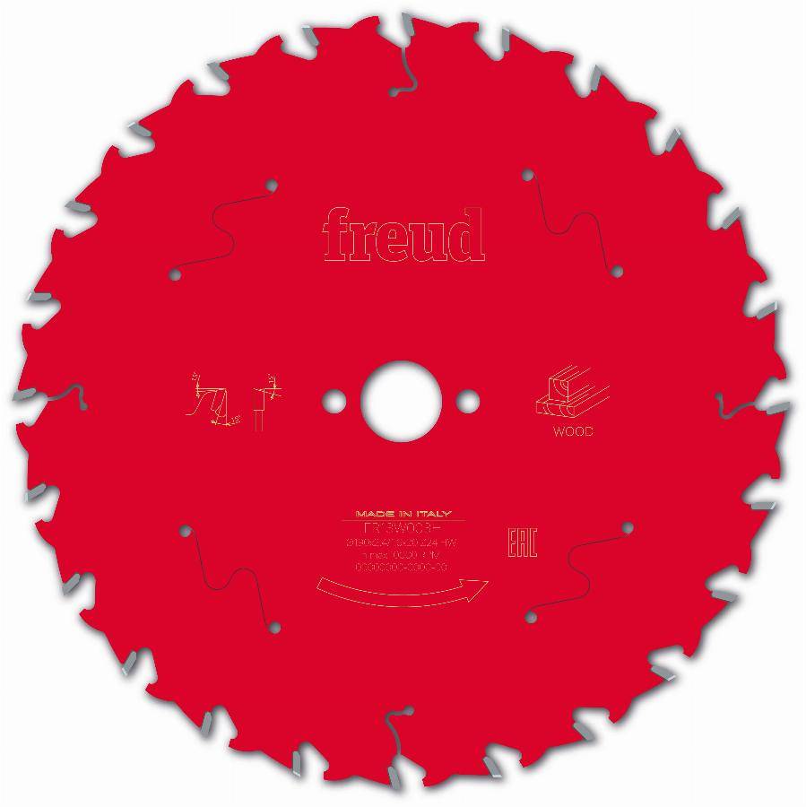 Lame pour scie circulaire portative FREUD - Ø190 2,4/1,6 AL20 Z24 BA 15° - F03FS09714 -FR13W003H - Image 1