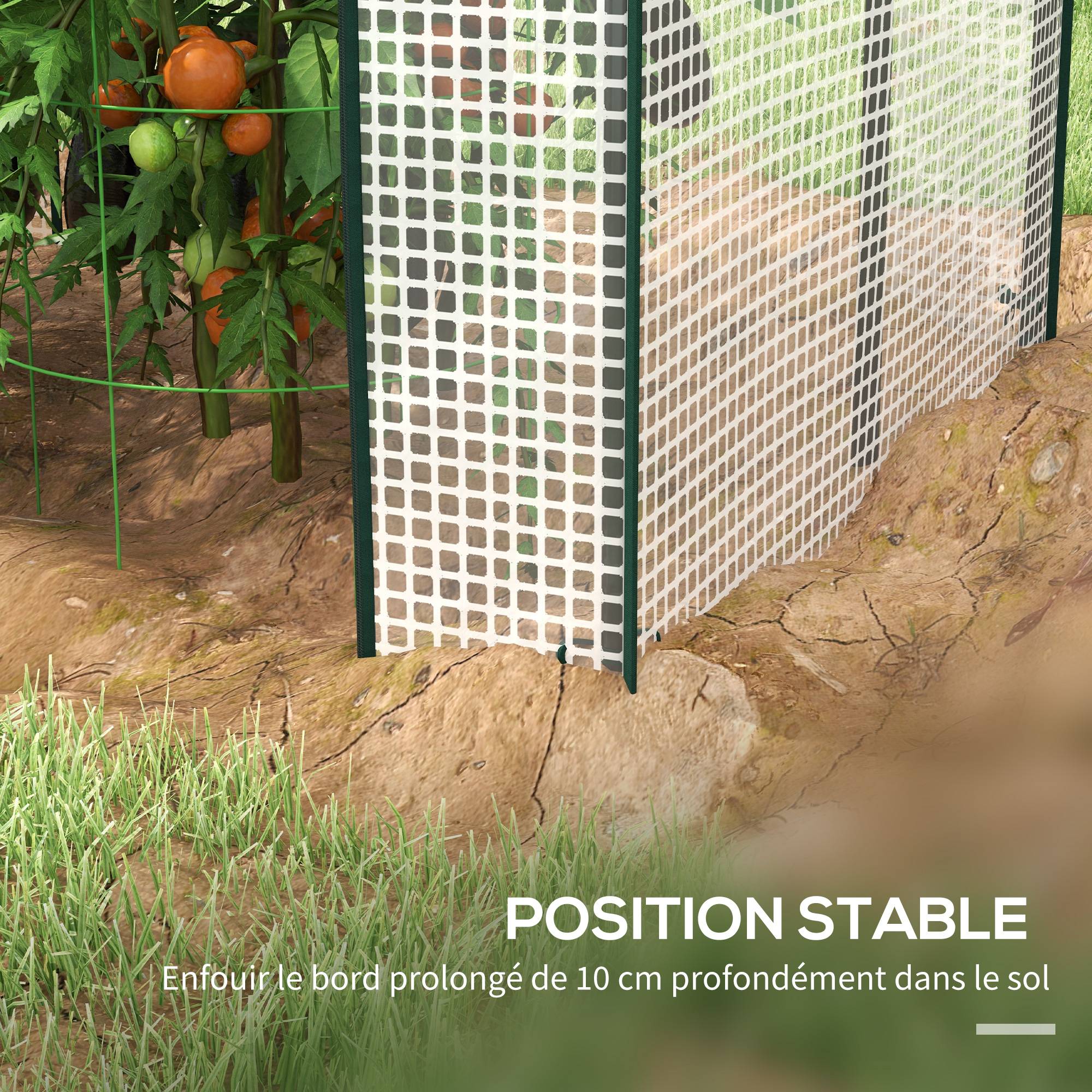 Serre à tomates en PE et acier pour potager protection récolte 100x80cm blanc - ComfortXL Outdoor Living - Image 9