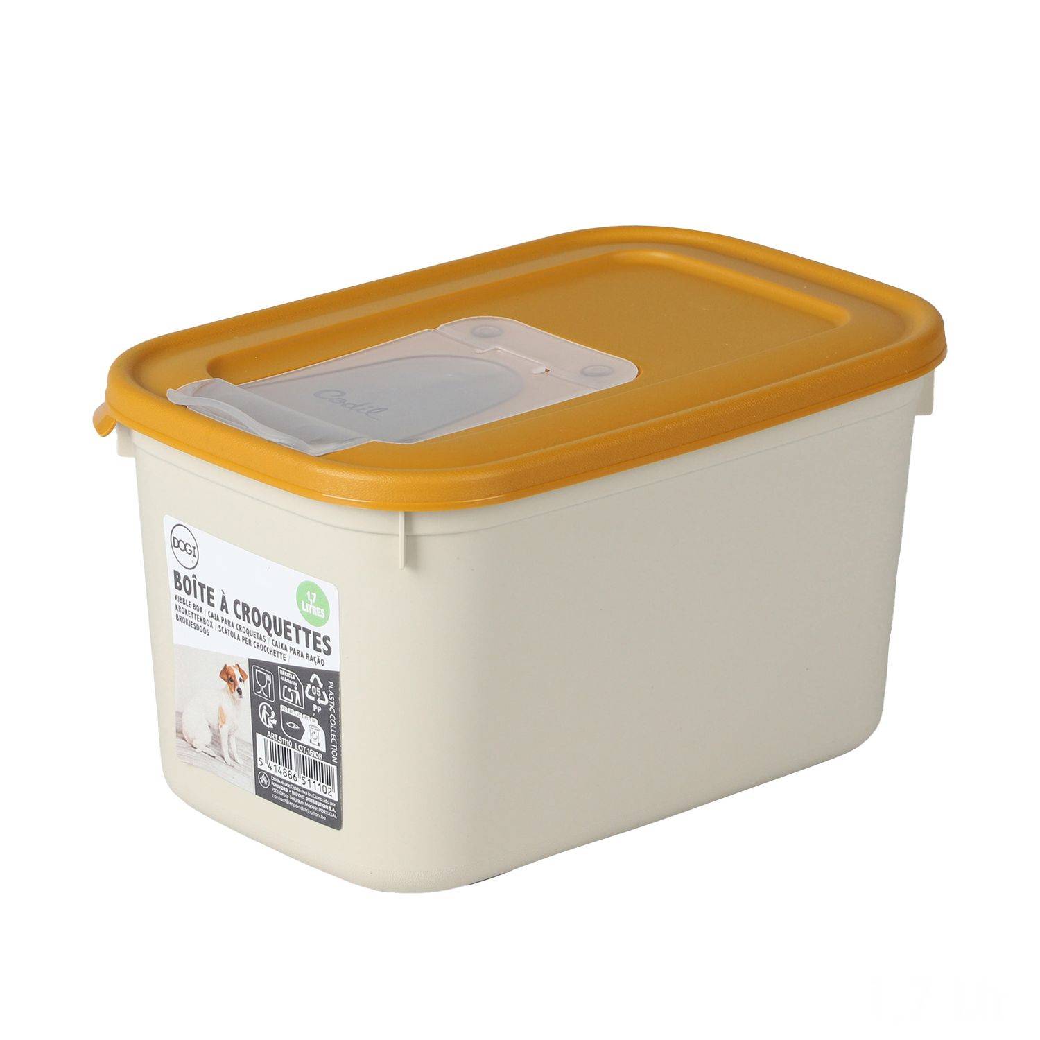 Sans Marque - Boîte conteneur à croquettes petit format COCO - 1,7 L - Blanc - Dogi - Image 1