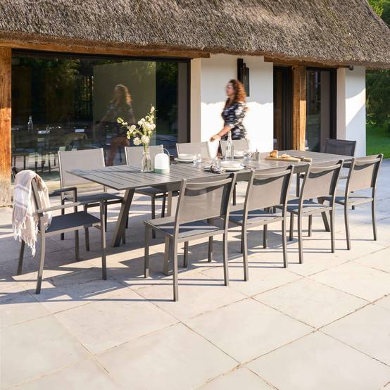 Oviala - Table de jardin extensible en aluminium gris 8 à 12 places Olympe - Oviala - Image 6