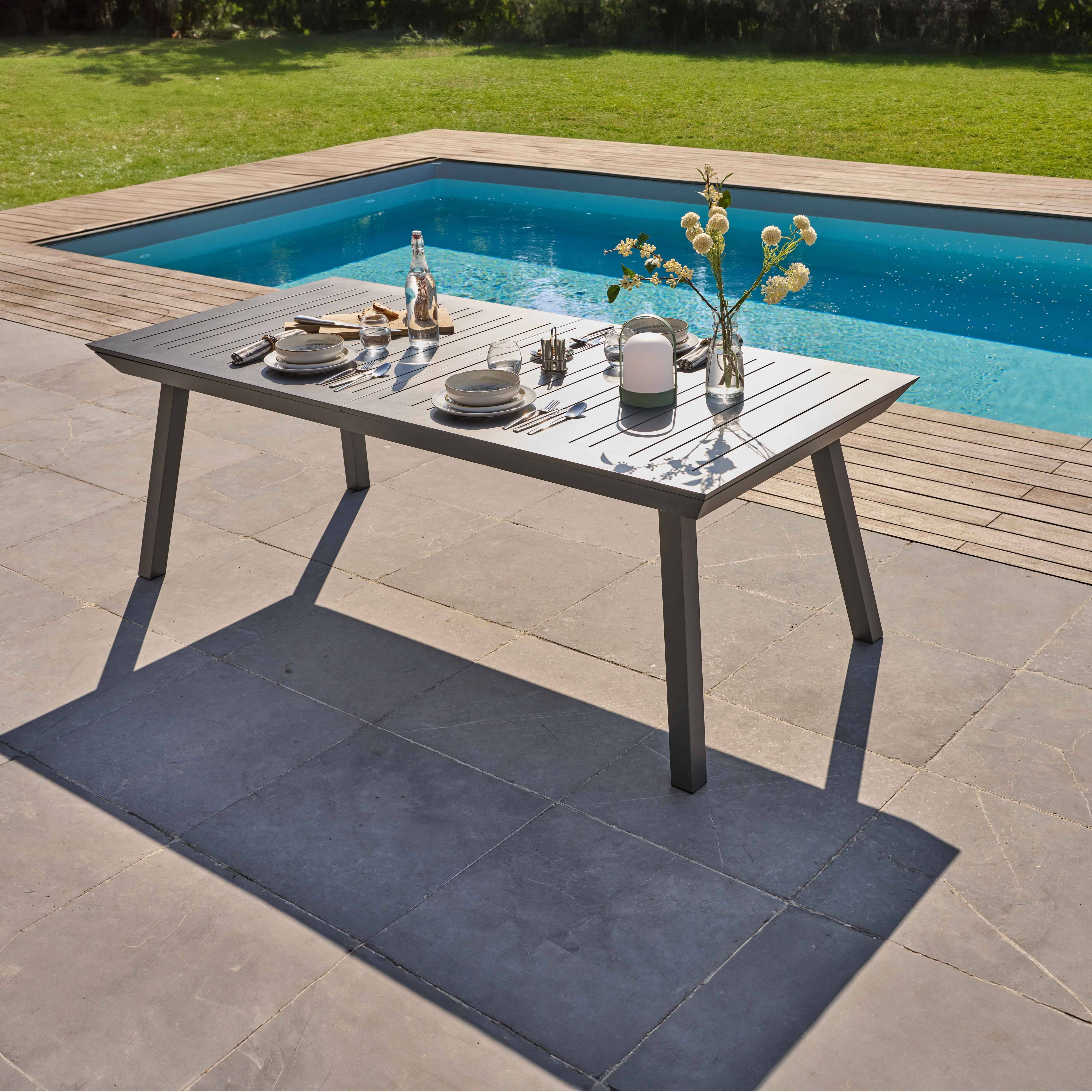 Oviala - Table de jardin extensible en aluminium gris 8 à 12 places Olympe - Oviala - Image 4