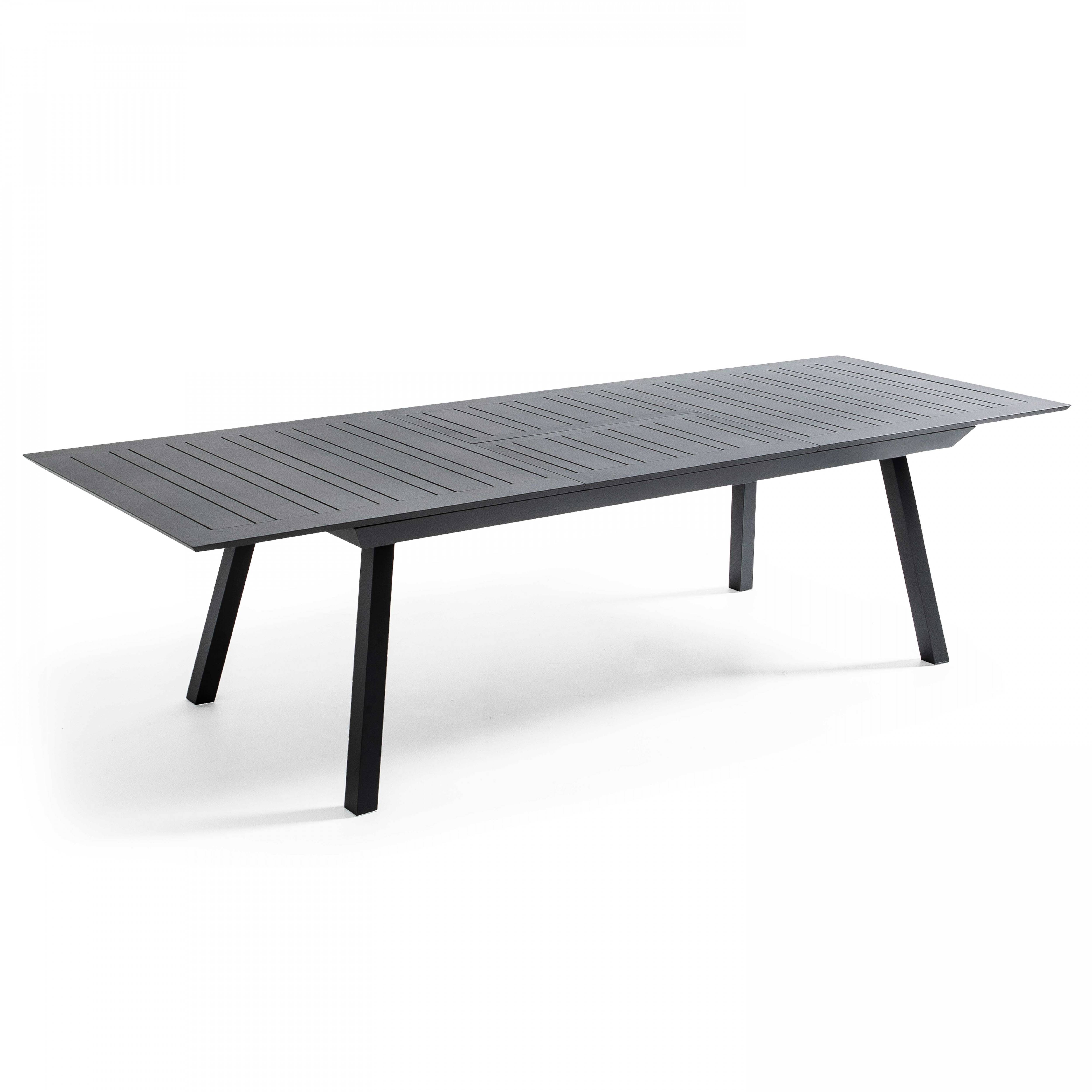 Oviala - Table de jardin extensible en aluminium gris 8 à 12 places Olympe - Oviala