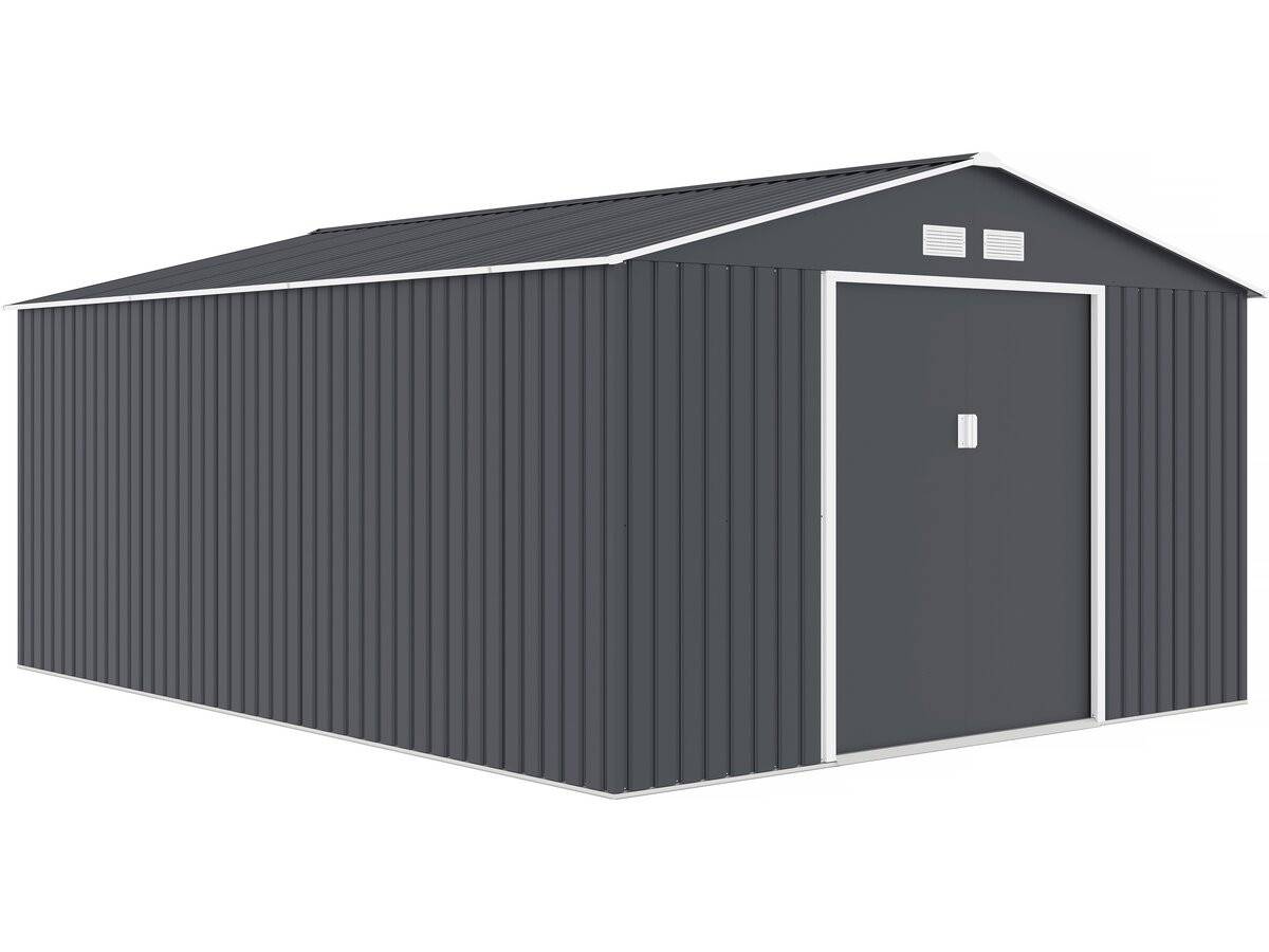 Habitat Et Jardin - Abri De Jardin Métal "vegas"- 15 M² - Gris -habitat Et Jardin