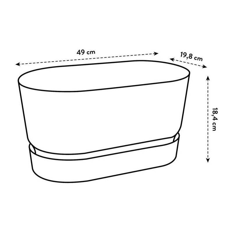 Elho - Planteur Ovale Greenville - Plastique - ø50 - Blanc - Image 2