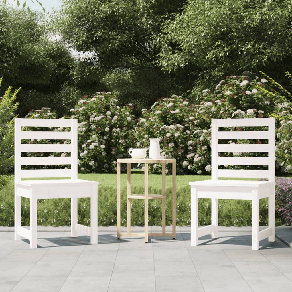 Vidaxl - Chaises de jardin lot de 2 blanc 50x48x91,5 cm bois massif pin vidaXL 824026 - Image 1