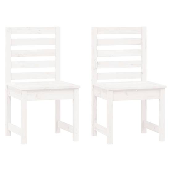 Vidaxl - Chaises de jardin lot de 2 blanc 50x48x91,5 cm bois massif pin vidaXL 824026 - Image 2