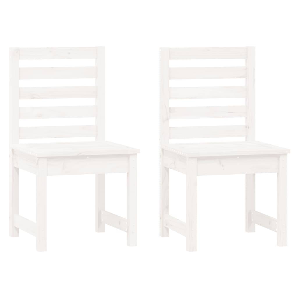 Vidaxl - Chaises de jardin lot de 2 blanc 50x48x91,5 cm bois massif pin vidaXL 824026 - Image 2