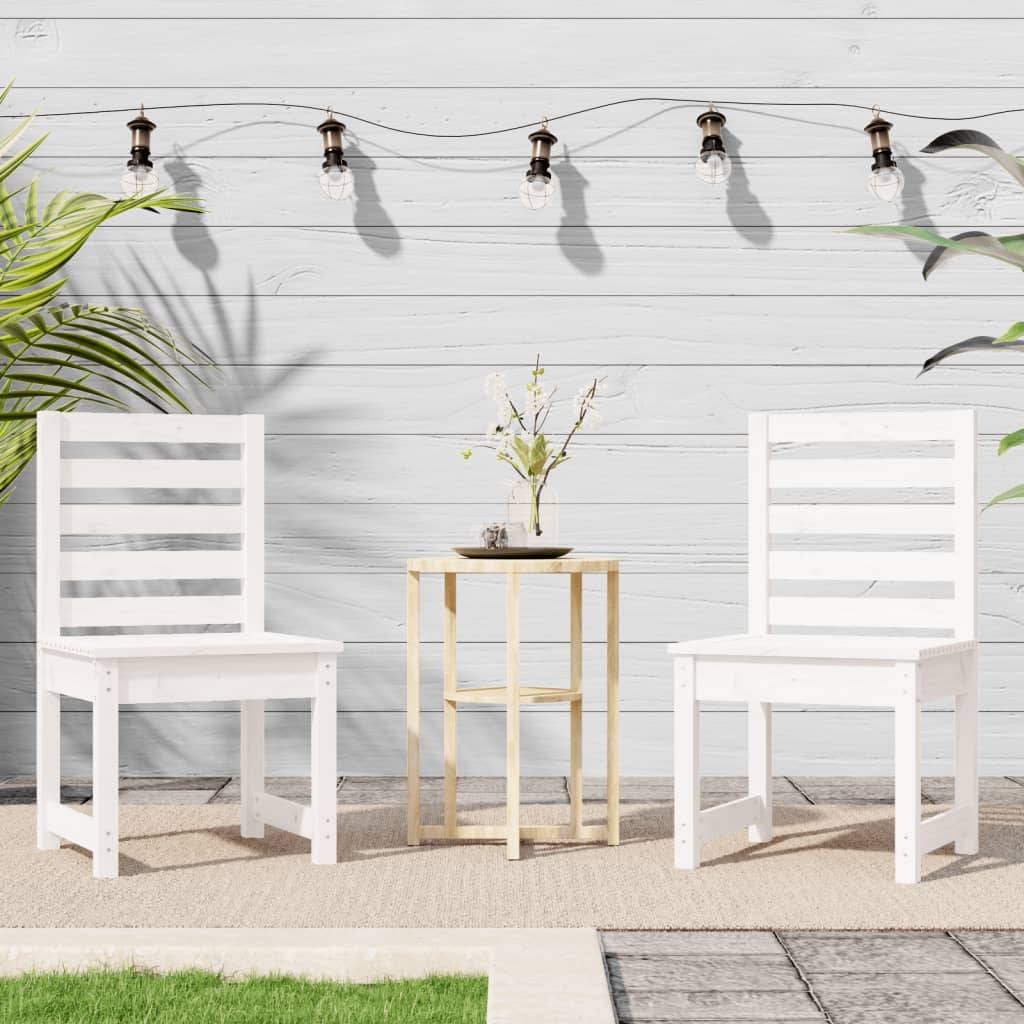 Vidaxl - Chaises de jardin lot de 2 blanc 50x48x91,5 cm bois massif pin vidaXL 824026 - Image 4