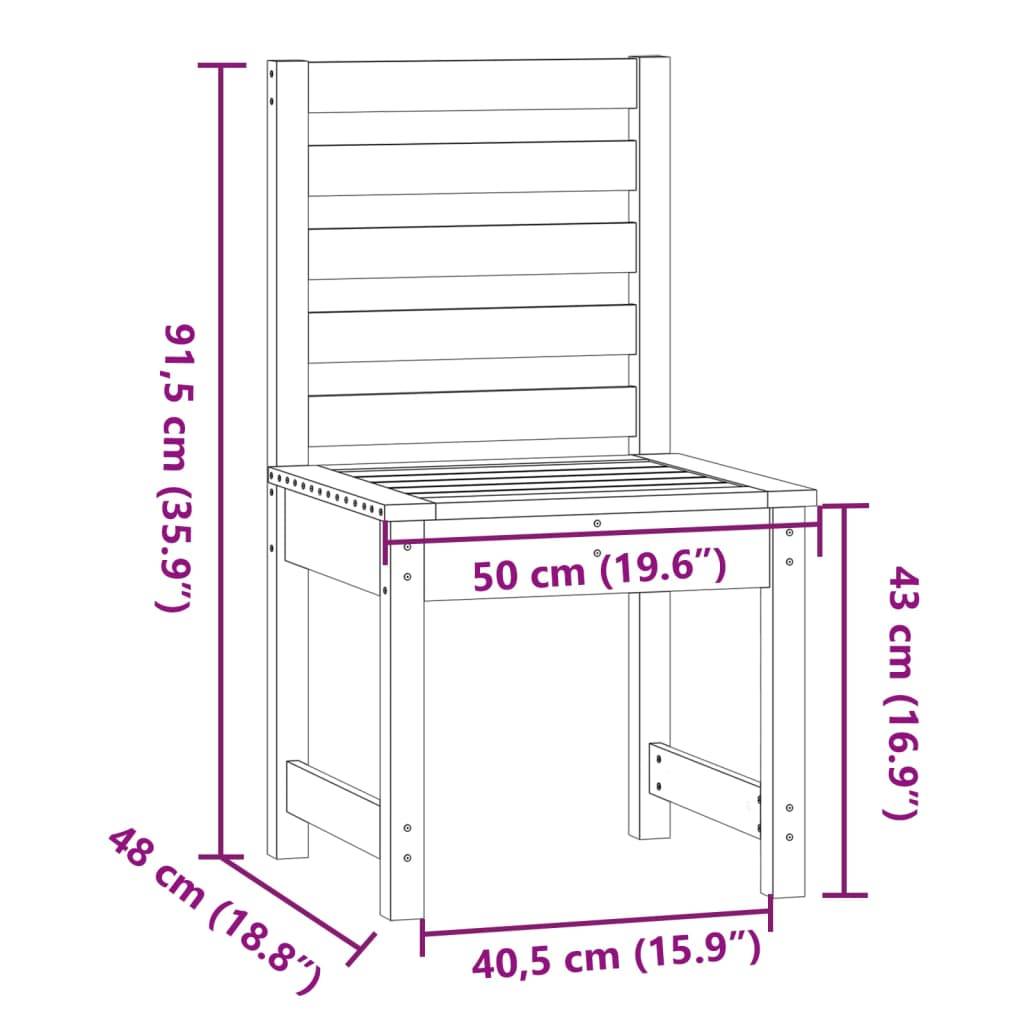 Vidaxl - Chaises de jardin lot de 2 blanc 50x48x91,5 cm bois massif pin vidaXL 824026 - Image 3