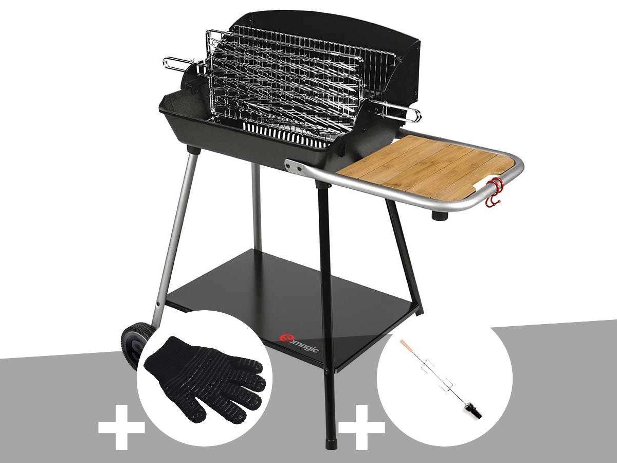 Somagic - Barbecue Horizontal et Vertical Excel Grill + Gant de protection + Kit tournebroche - Somagic - Image 1
