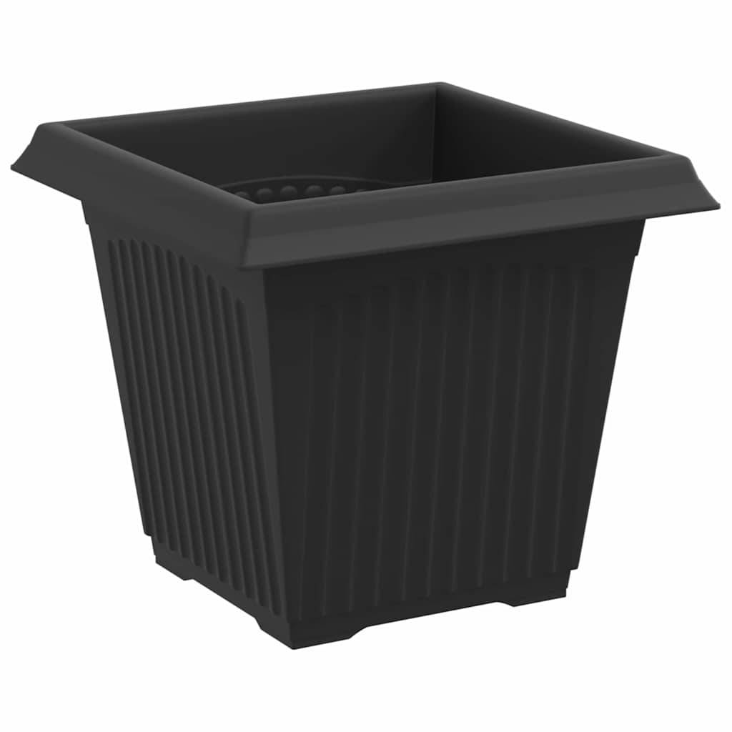 ComfortXL - Mini pots carrés plastique intérieur extérieur plantes drainage 16x16x14cm noir - ComfortXL Outdoor Living - Image 6