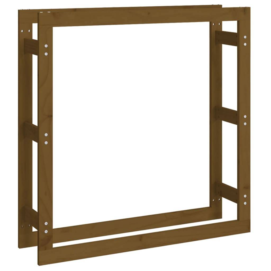 Porte-bûches intérieur Bois de Pin Massif Marron Miel Stockage grande taille 100x25x100 cm - ComfortXL Outdoor Living - Image 2