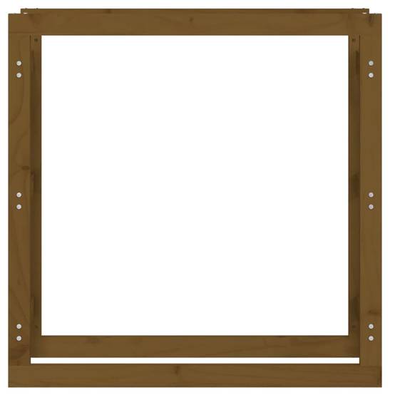 Porte-bûches intérieur Bois de Pin Massif Marron Miel Stockage grande taille 100x25x100 cm - ComfortXL Outdoor Living - Image 5