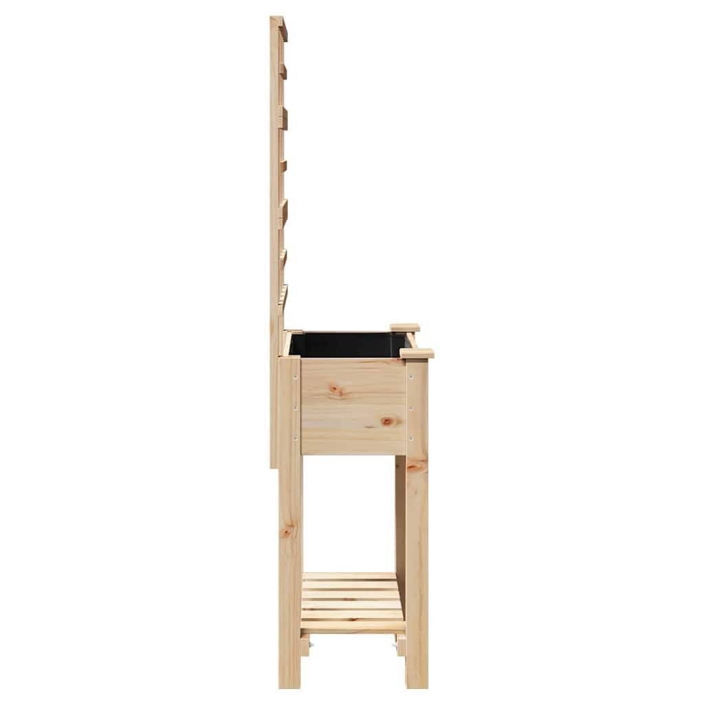 Cache-pot, Pot De Fleurs Beige 71 x 38 x 152 cm Bois de sapin massif g376 - Image 6