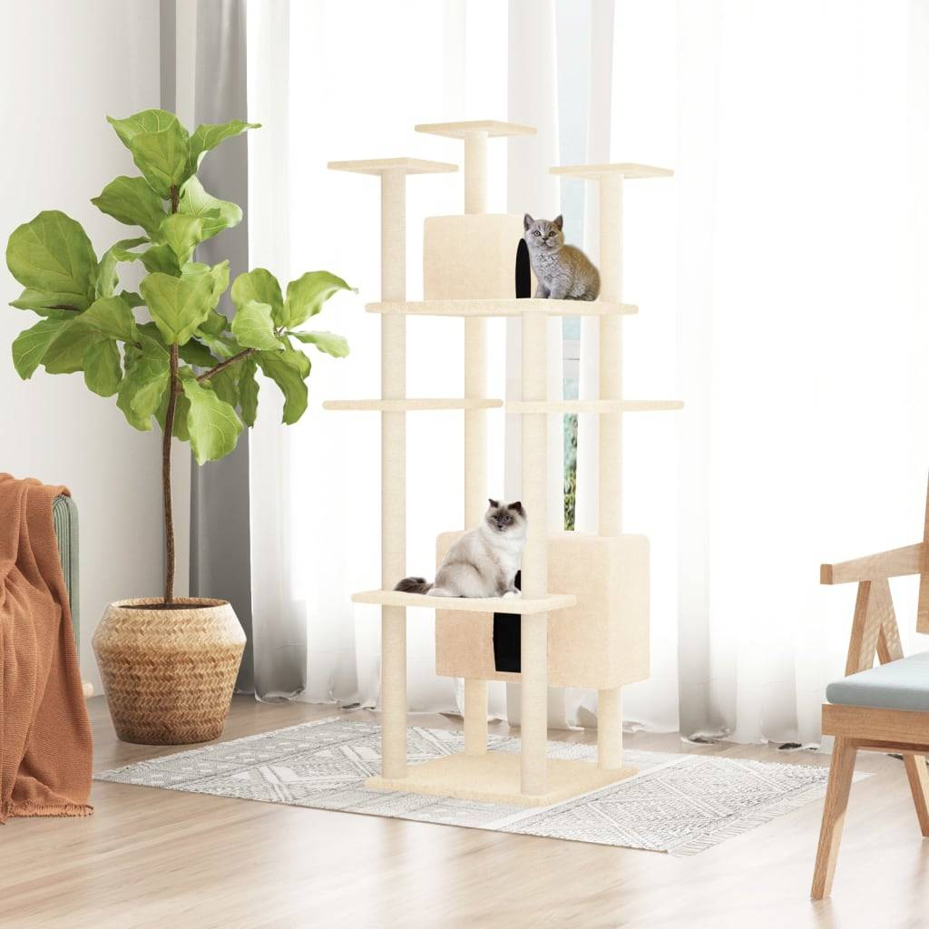 Vidaxl - Arbre à chat avec griffoirs en sisal Crème 162 cm vidaXL 171633 - Image 1