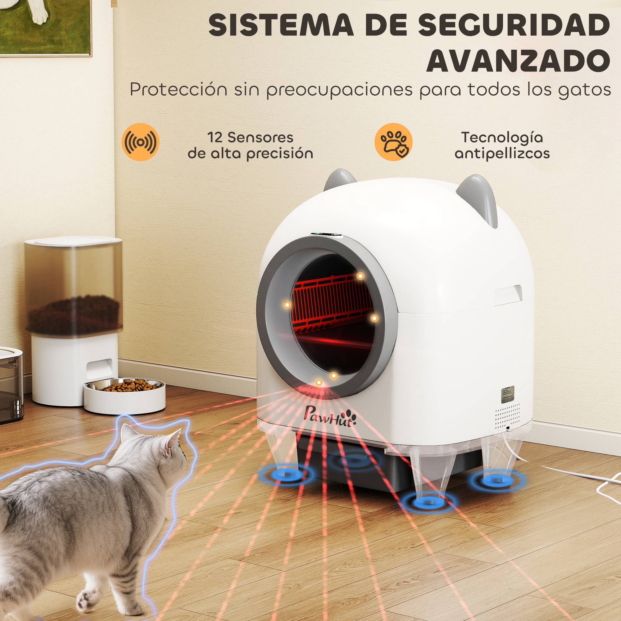 ComfortXL - Litière Autonettoyante Connectée 80L Contrôle via App Sécurité Anti-Pincement et Anti-Odeur Blanc - ComfortXL Outdoor Living - Image 6