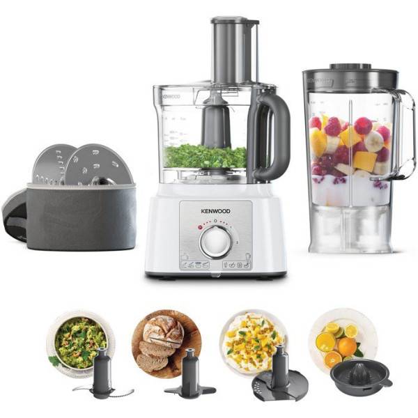 Robot  multifonction - KENWOOD - MultiPro Express FDP65.450WH - 1000 W - 3 L - 2 vitesses - Blender 1,5 L - Blanc - Image 1