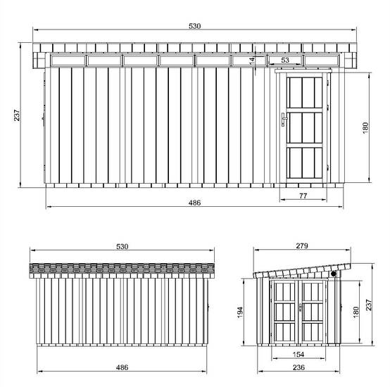 Timbela - Abri de Jardin Qualité Premium 8.52+2.95 m² - Kit tout compris avec sol, tuiles bitumineuses, set de peinture - Timbela M905C-CAVERN STEEL - Image 6