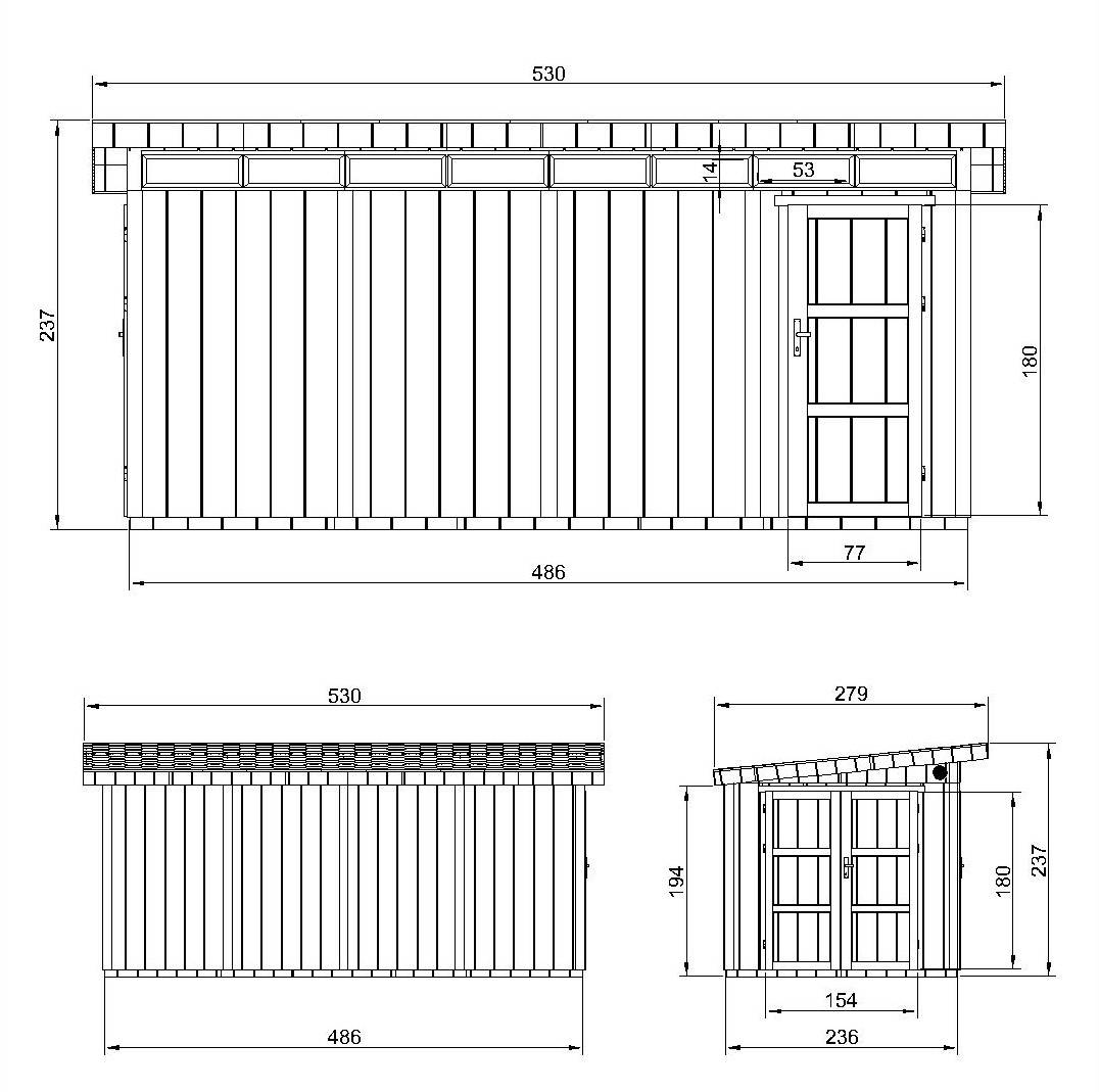 Timbela - Abri de Jardin Qualité Premium 8.52+2.95 m² - Kit tout compris avec sol, tuiles bitumineuses, set de peinture - Timbela M905C-CAVERN STEEL - Image 6